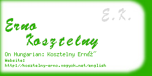 erno kosztelny business card